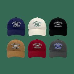 Retro workwear embroidered versatile baseball cap
