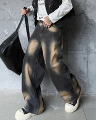 loose denim trousers