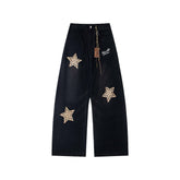 Star patch casual jeans