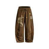 Retro letter casual pants