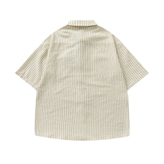Retro striped shirt with tie