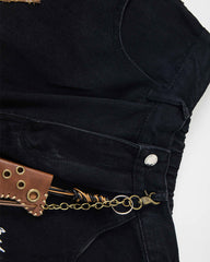 Star patch casual jeans