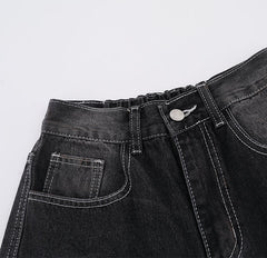 Washed straight jeans