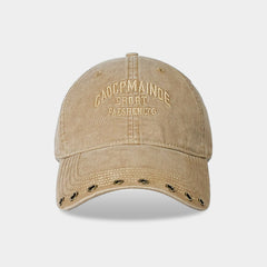 Distressed embroidered baseball cap