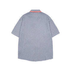 Plaid cat short-sleeved shirt