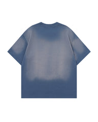 Faded distressed short-sleeved top