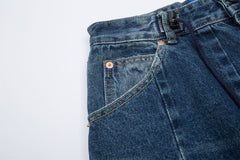 Vintage washed denim trousers