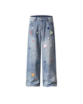 Embroidered Distressed Jeans