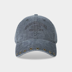 Distressed embroidered baseball cap