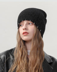 Knitted beaded toe cap