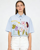 Floral short-sleeved shirt