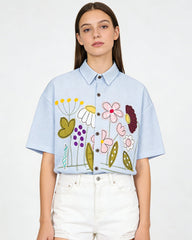 Floral short-sleeved shirt