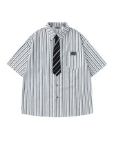 Retro plaid short-sleeved shirt