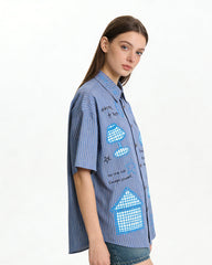 Vintage Embroidered Short Sleeve Shirt