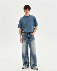 Gradient wide-leg jeans