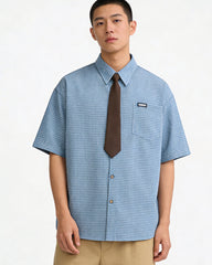 Vintage check short-sleeved shirt