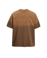 Distressed washed short-sleeved shirt