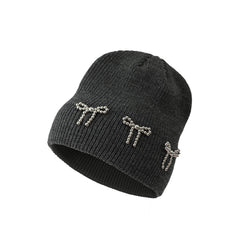 Cute bow knitted hat