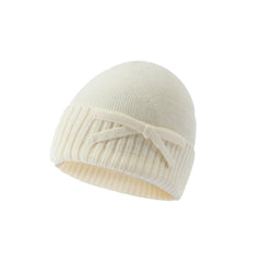 Double thickened solid color bow hat