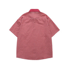 Vintage check short-sleeved shirt