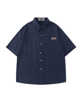 Retro plaid short-sleeved shirt