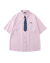 Simple striped short-sleeved shirt
