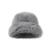 Warm solid color plush hat