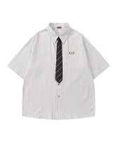 Striped shirt with vintage tie