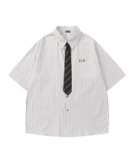 Striped shirt with vintage tie