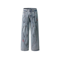 Designer slim straight jeans