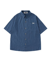 Retro plaid short-sleeved shirt
