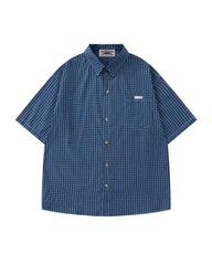 Retro plaid short-sleeved shirt