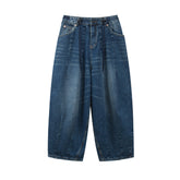 Vintage washed denim trousers