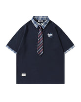 Vintage detachable tie short sleeves