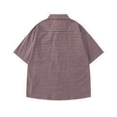 Simple plaid short-sleeved shirt