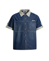Colorblock Plaid Short Sleeve Shirt
