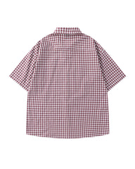 Casual plaid short-sleeved shirt