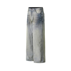 Washed straight jeans