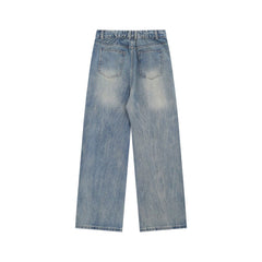 Washed straight jeans