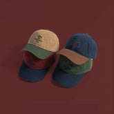 Retro color block baseball cap