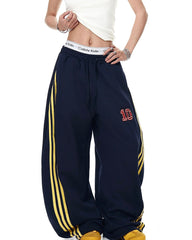 embroidered paneled trousers