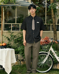 vintage striped short sleeve shirt