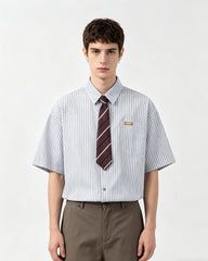Simple striped short-sleeved shirt