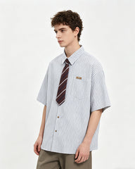 Simple striped short-sleeved shirt