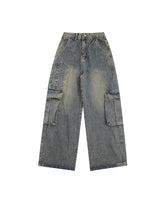 American vintage washed distressed jeans