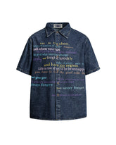 Retro washed English short-sleeved shirt