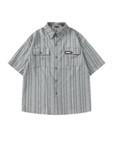 Casual striped short-sleeved shirt