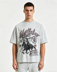 Retro distressed short-sleeved shirt