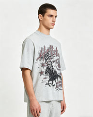 Retro distressed short-sleeved shirt