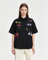 Colorful floral short-sleeved shirt